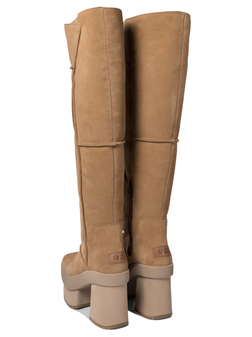 Ugg Tall Platform Ankle Boots In Brown