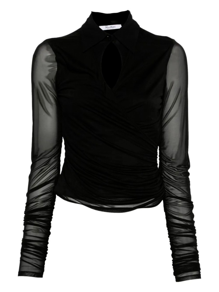 Max Mara Wrap Silhouette Black Viscose Top In Black