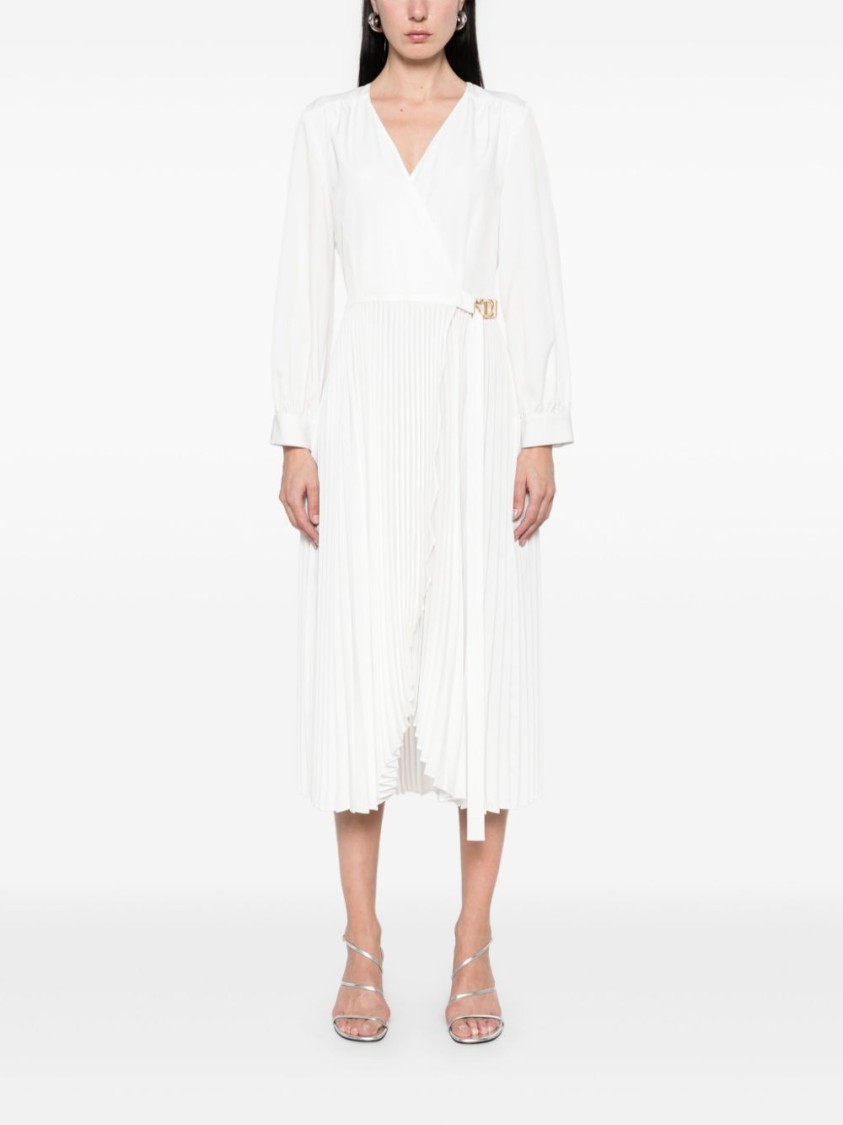Shop Twinset Twin-set White Wrap Midi Dress