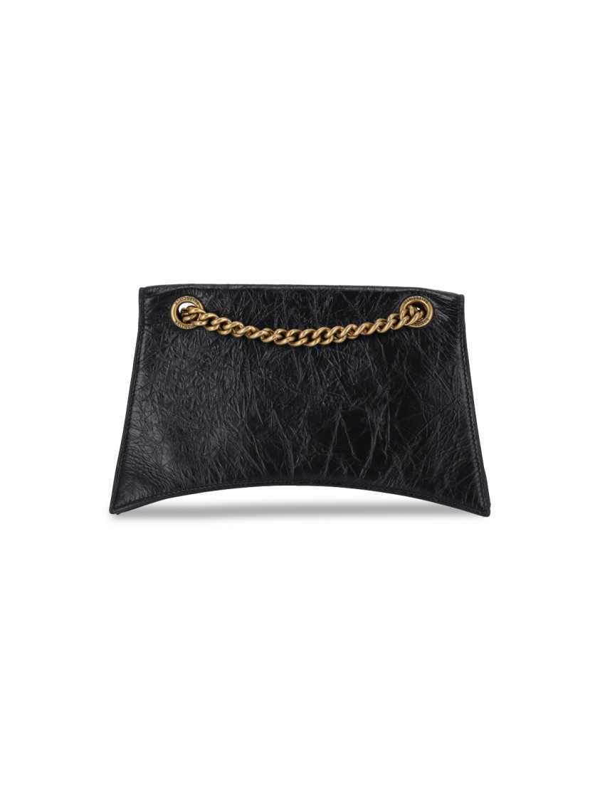 Balenciaga Crush Shoulder Bag Xs In Black