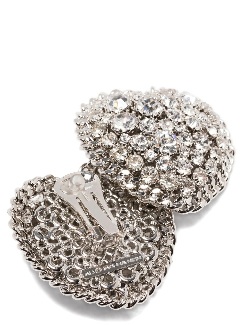 Alessandra Rich Heart Earrings In Silver
