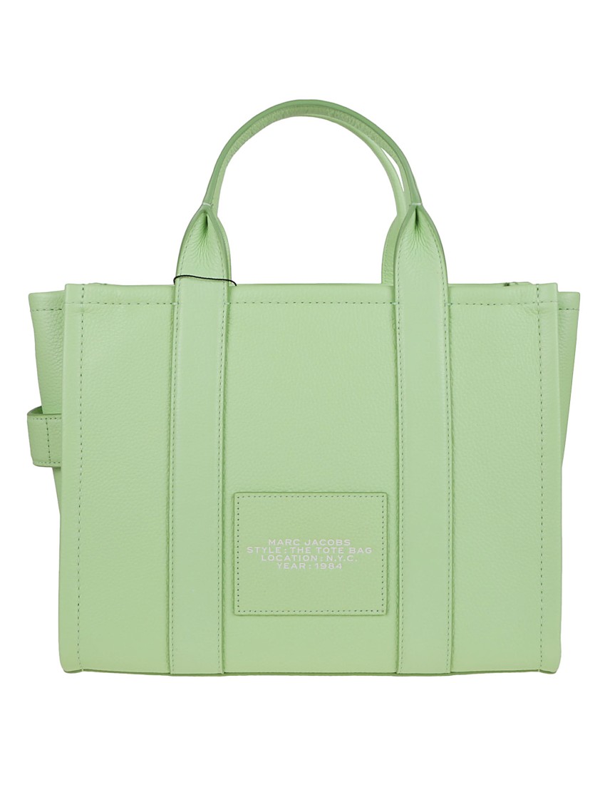 Marc Jacobs Compact Leather Tote With Removable Shoulder Strap In Green