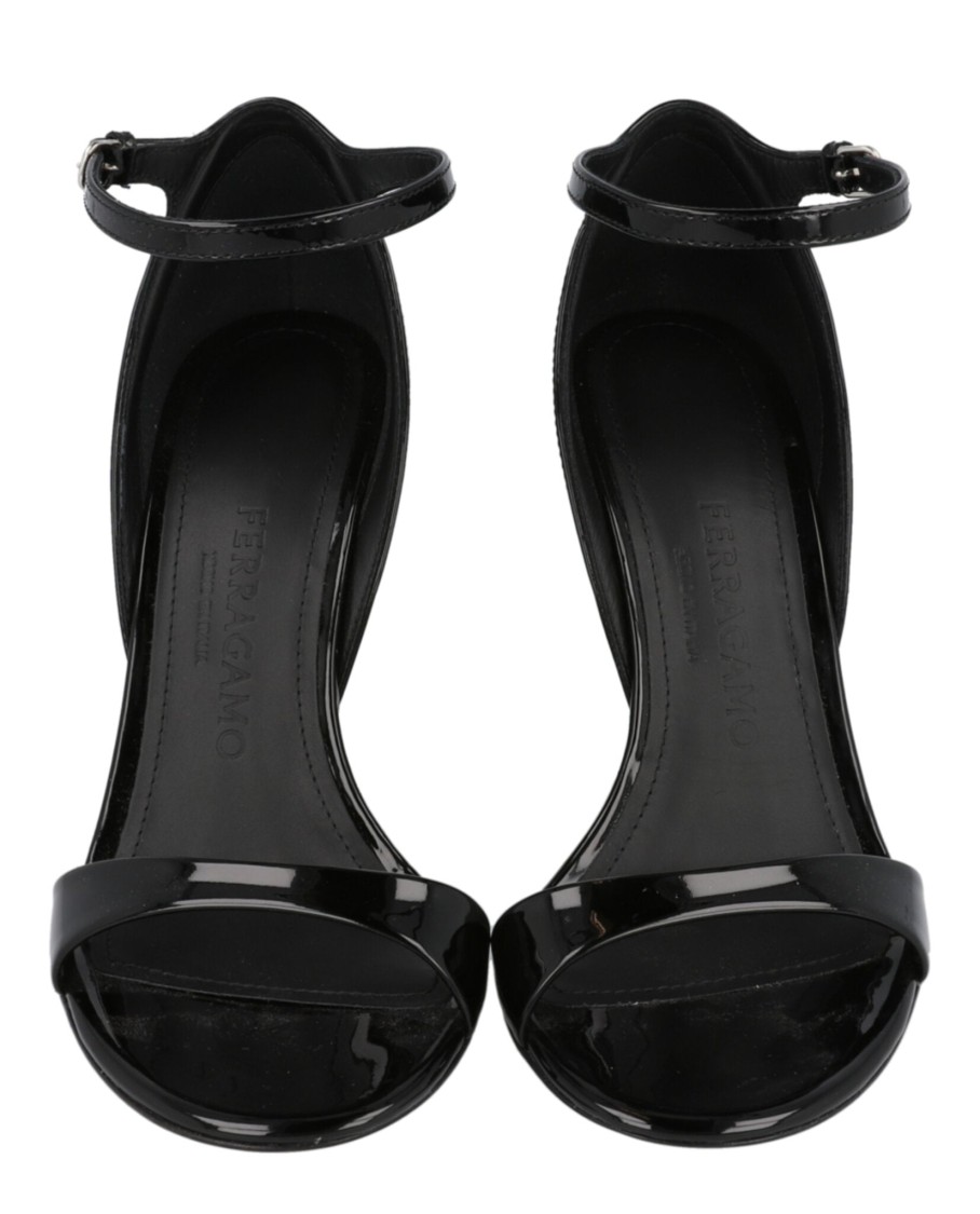 Ferragamo Unique Wedge Sandals With Sculptural Heel