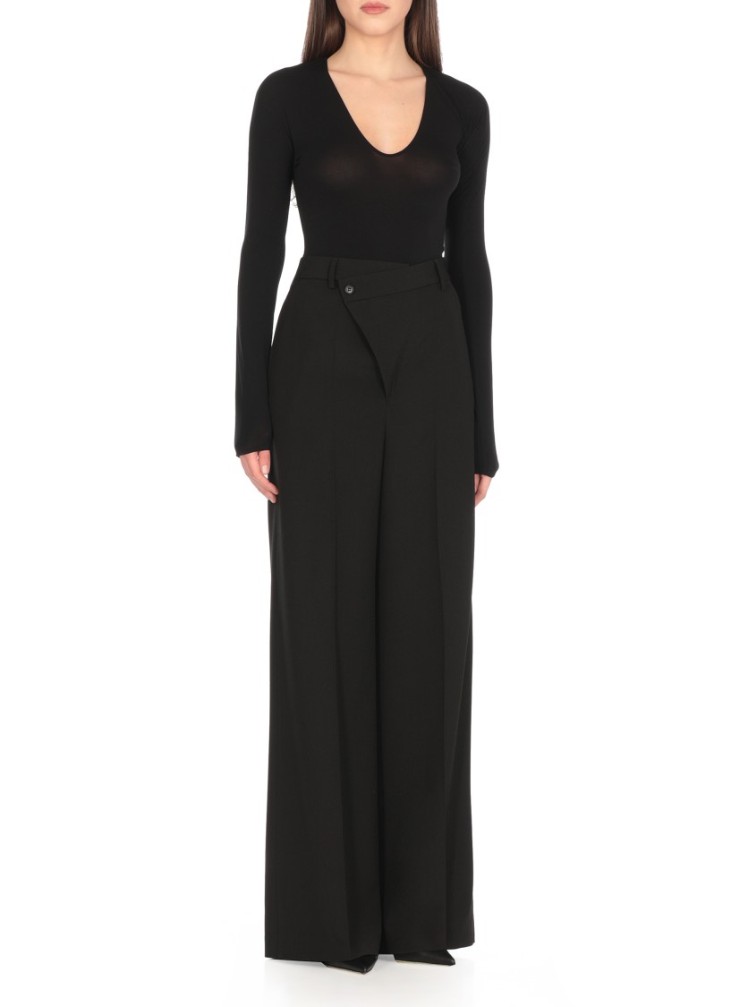 Wolford V-neck Bodysuit In Black
