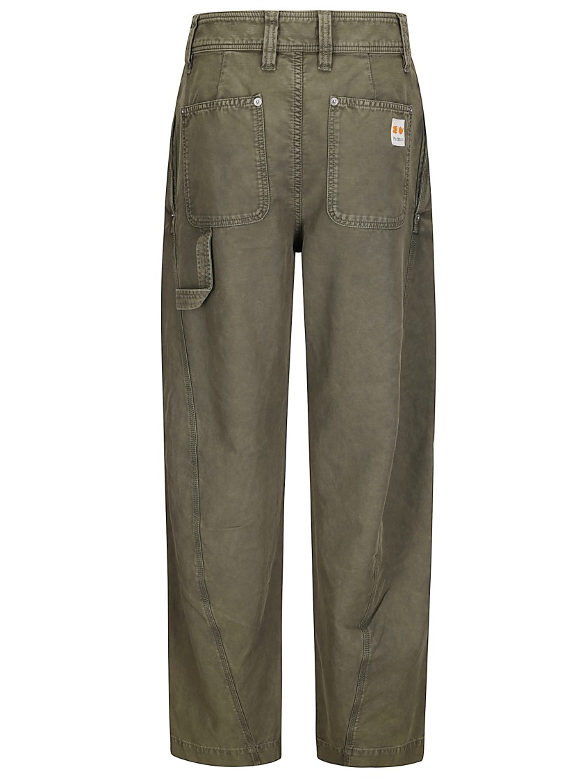 Jw Anderson J. W. Anderson Mid-rise Trousers With Pleats In Green