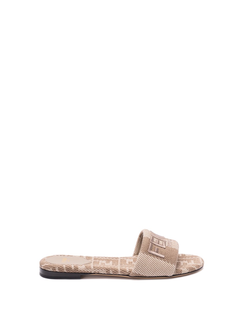 Fendi `ff` Denim Slides