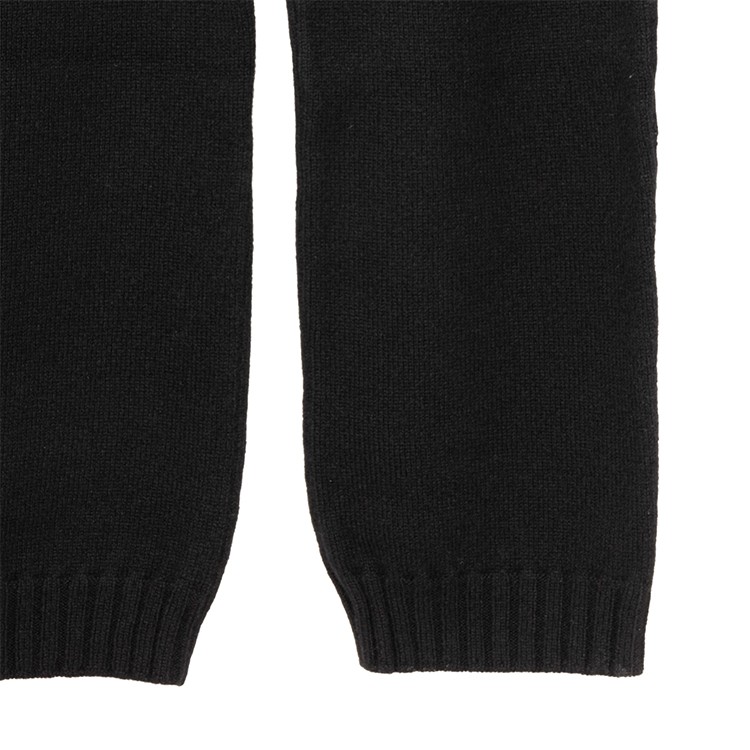 Rick Owens High-waisted Black Cashmere Pants With Drawstring Detail In Black