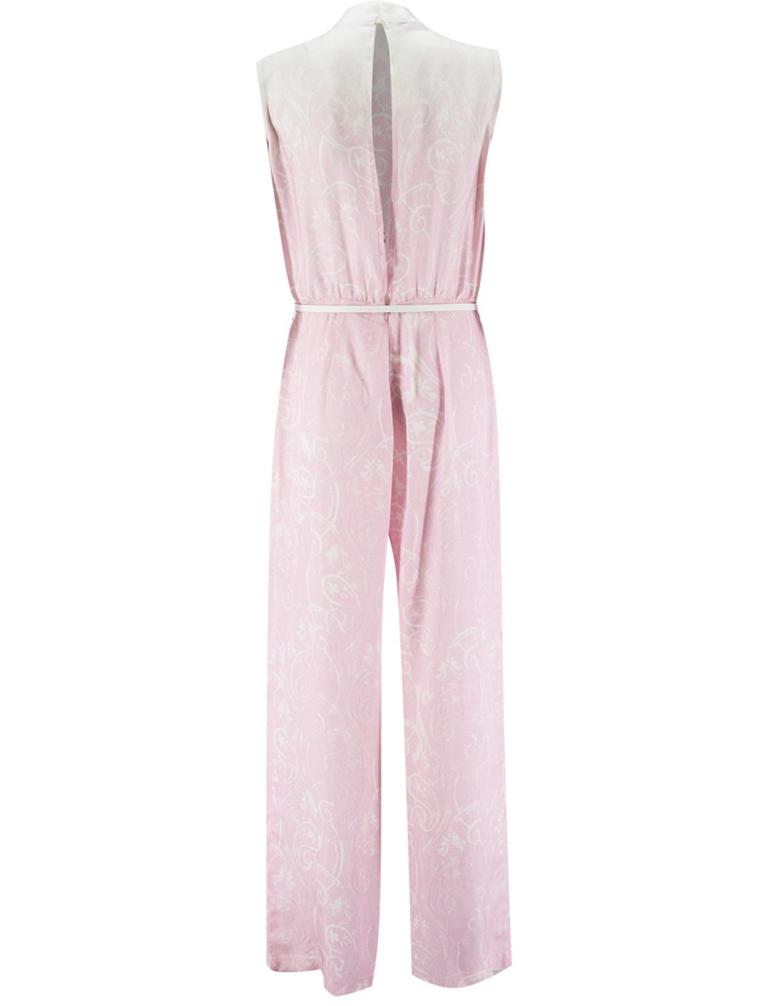 Ermanno Firenze Pink Lace Viscose Jumpsuit In Pink