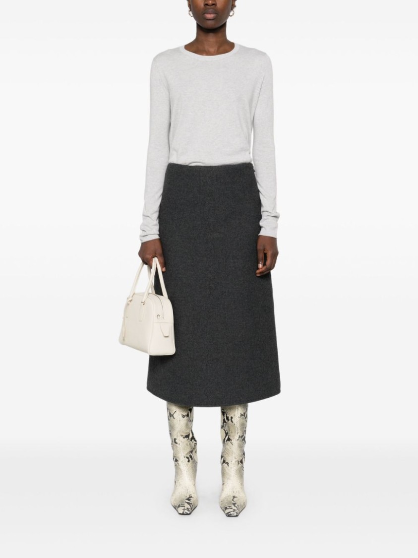 Lisa Yang Light Grey Knit Maurie Sweater In White