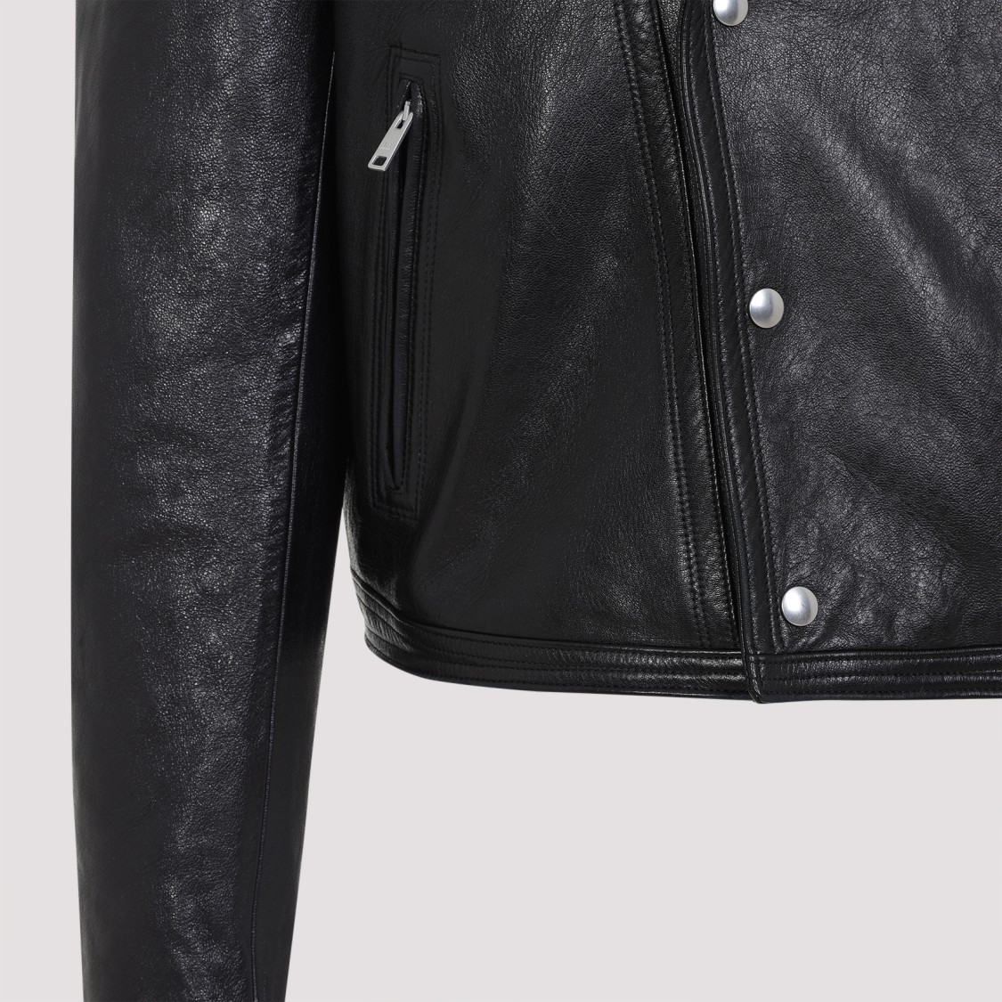 Prada Leather Biker Jacket In Black