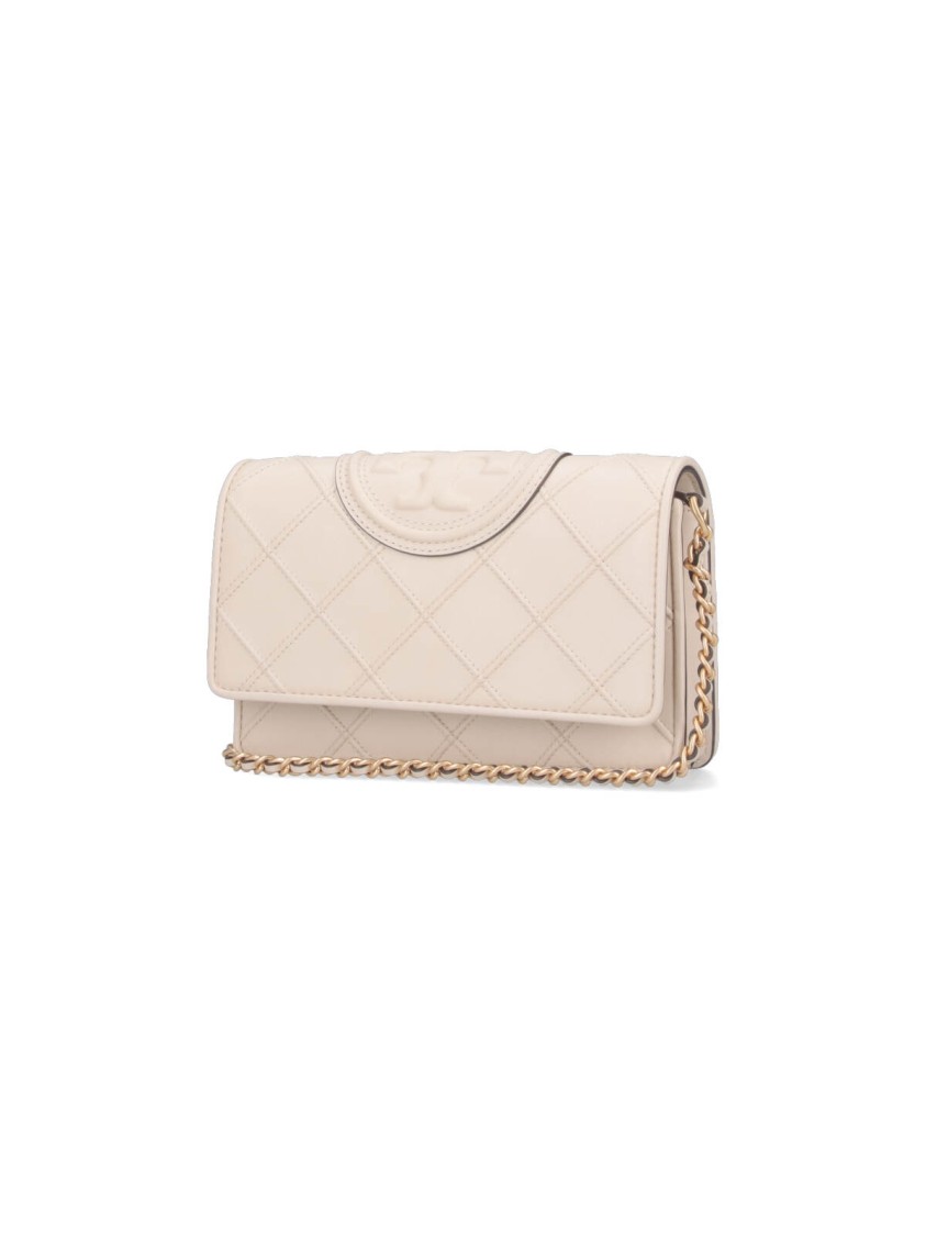 Tory Burch Fleming' Chain Wallet – Ivory In Neutrals