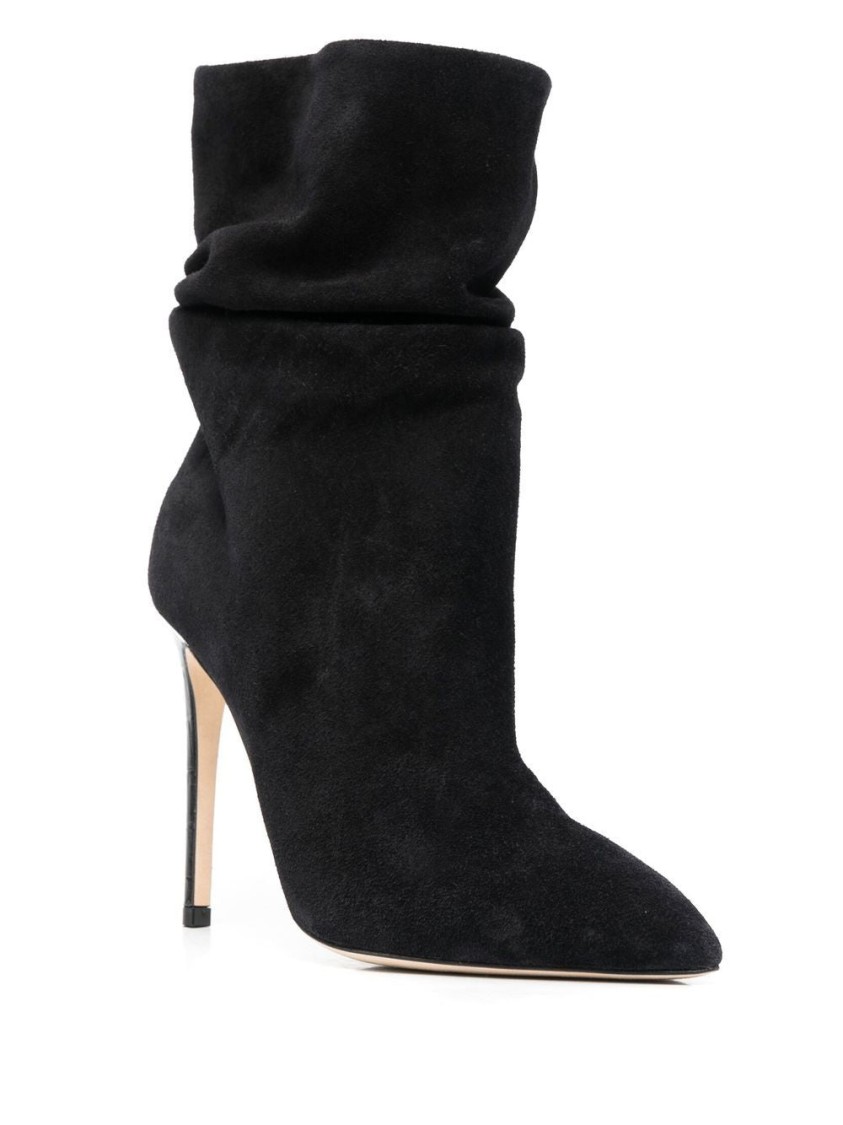 Paris Texas Stiletto Slouchy Ankle Boot In Black