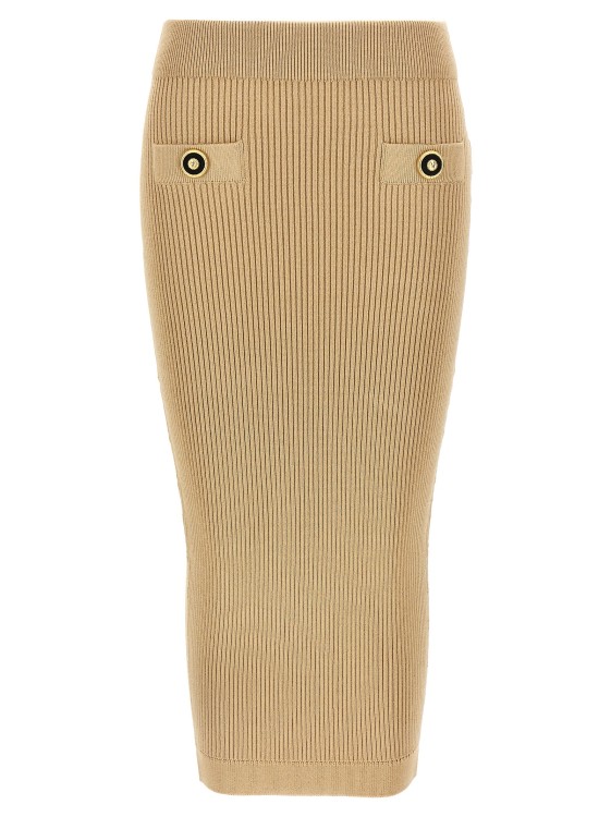 スカート Balmain Ribbed Knit Midi Skirt With Trompe-L'il Pockets Balmain Ribbed Knit Skirt With Trompe-L'œil Pockets | THE LIST