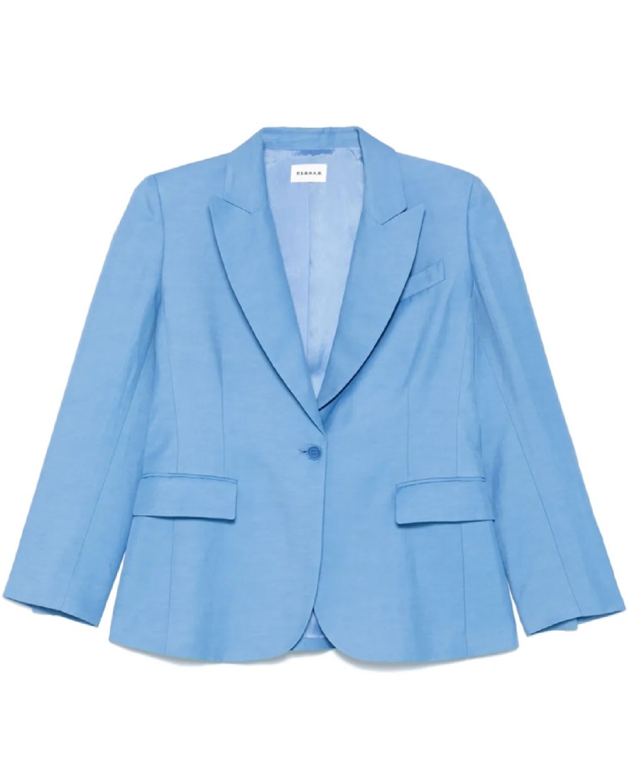 P.a.r.o.s.h . Tailored Single-breasted Blazer With Notched Lapel In Blue