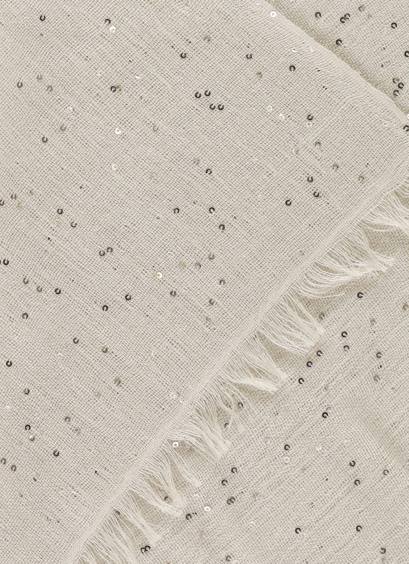 Brunello Cucinelli Fringed Cashmere-silk Scarf In Neutrals