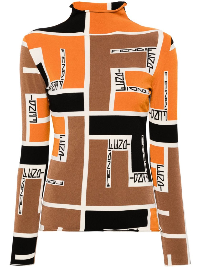 Fendi Lightweight Long-sleeved Knit Top For In Multi