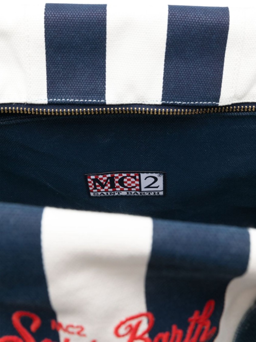 MC2 SAINT BARTH MC2 SAINT BARTH STRIPE PRINT TRAVEL BAG WITH TWO-WAY ZIP FASTENING