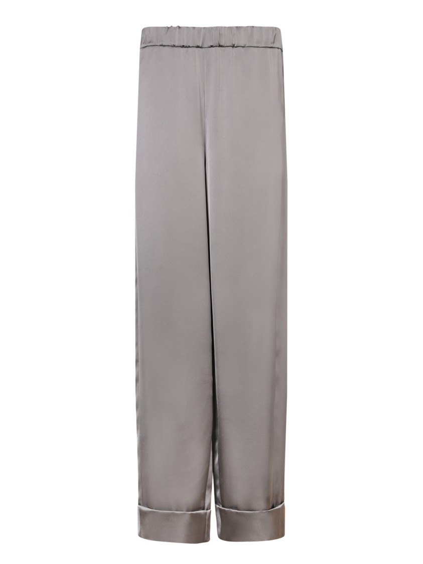 Blanca Vita Relaxed-fit Gray Trousers With Satin Finish In Grey