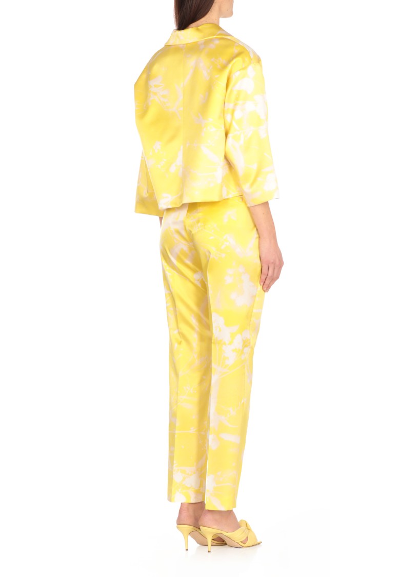 Shop Fabiana Filippi All-over Patterned Silk Blazer In Yellow