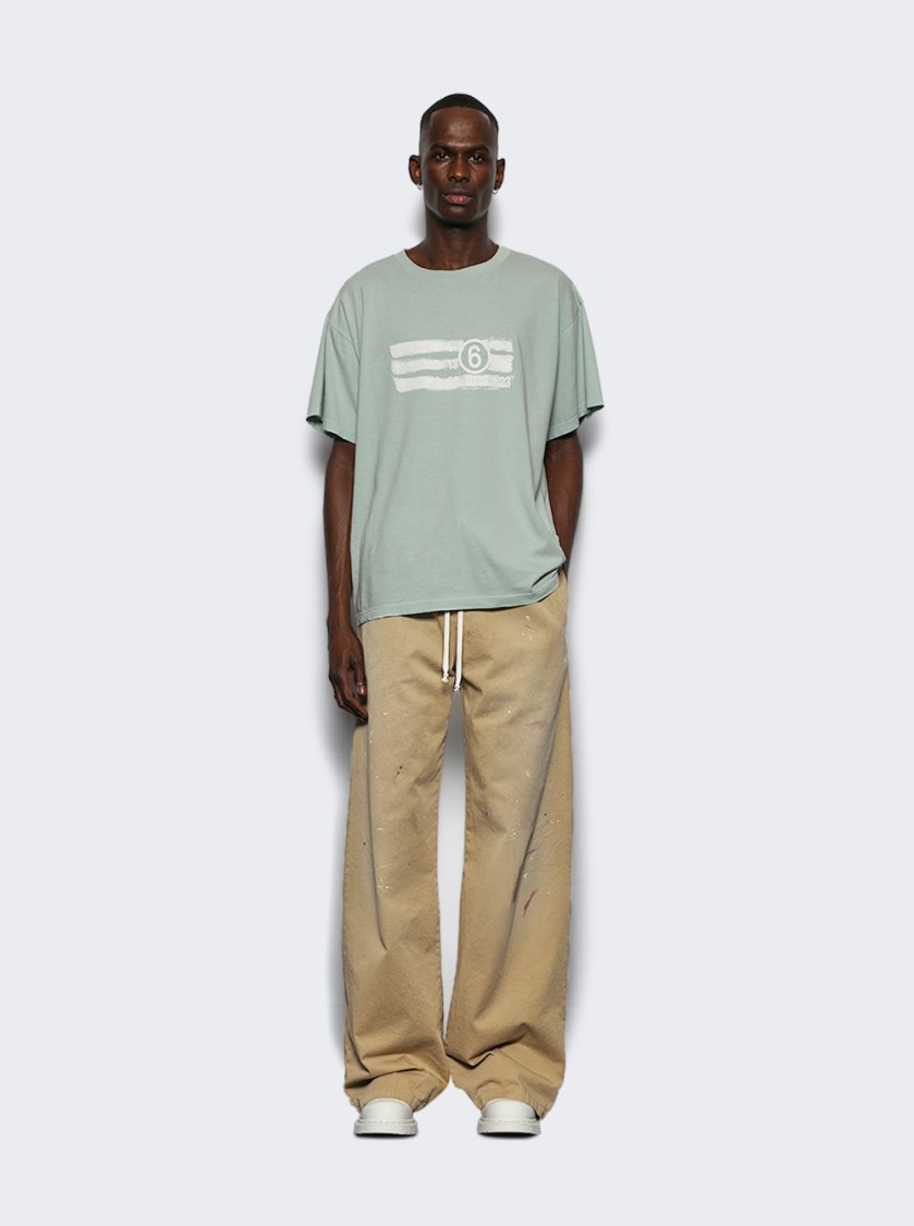 Mm6 Maison Margiela Paint Splatter Wide Leg Gabardine Pants