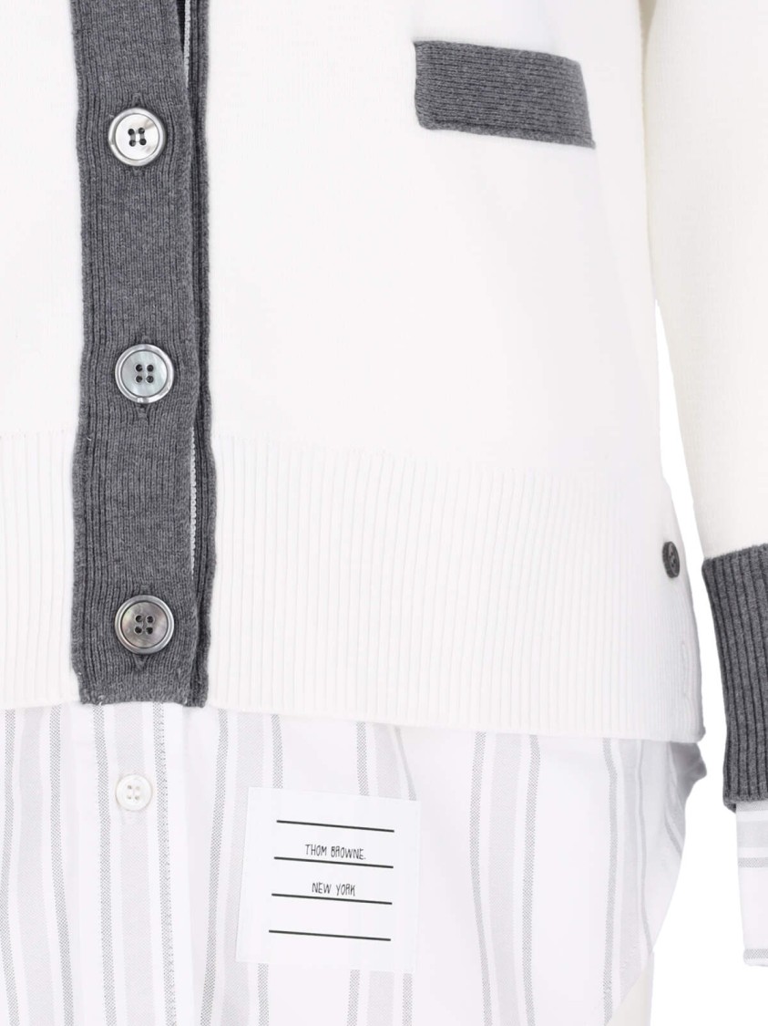Thom Browne Shirt Detailed "cardigan" – White