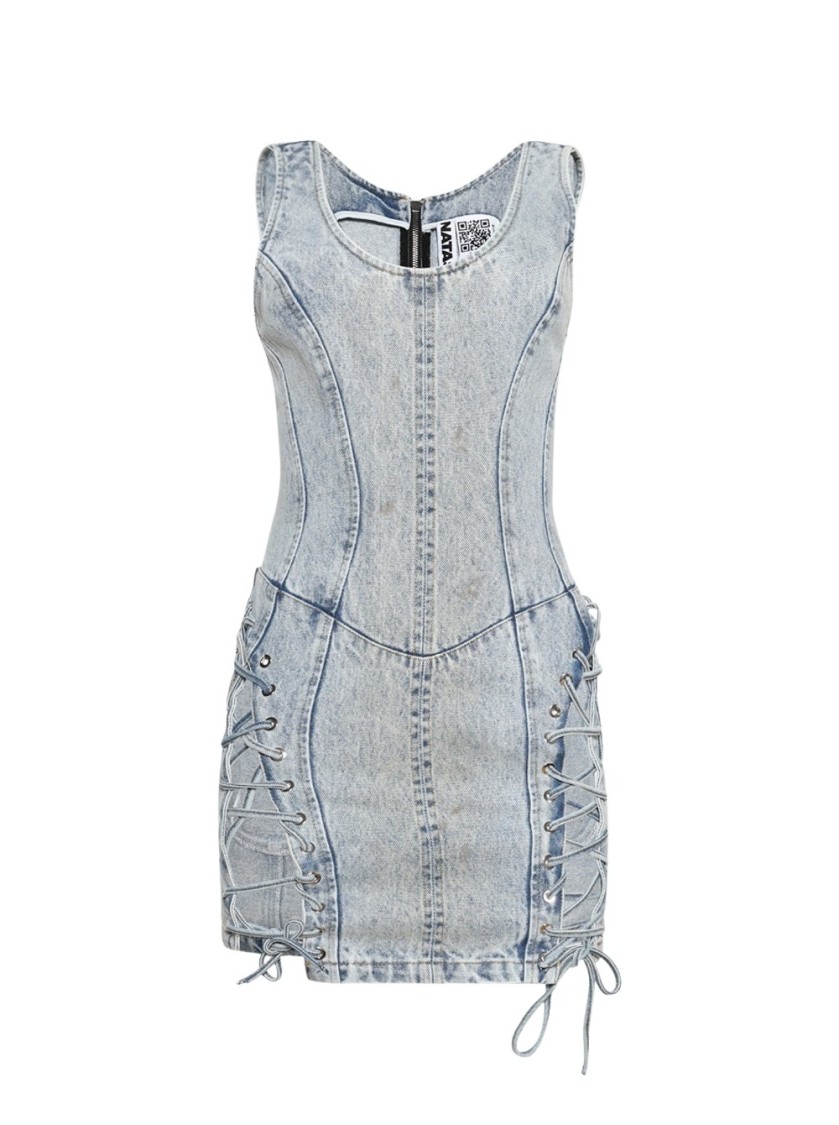 Natasha Zinko Denim Mini Dress In Blue