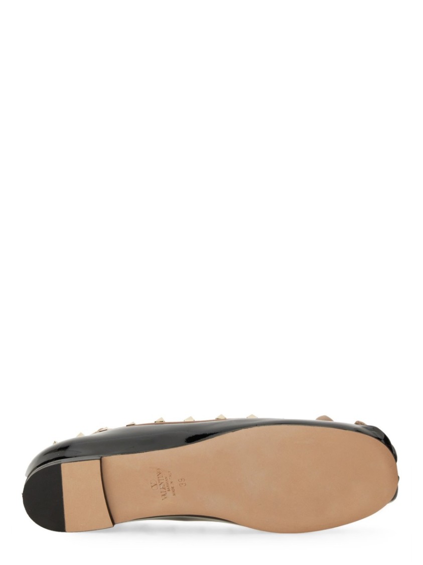 Valentino Rockstud Ballerina Patent-leather Pumps