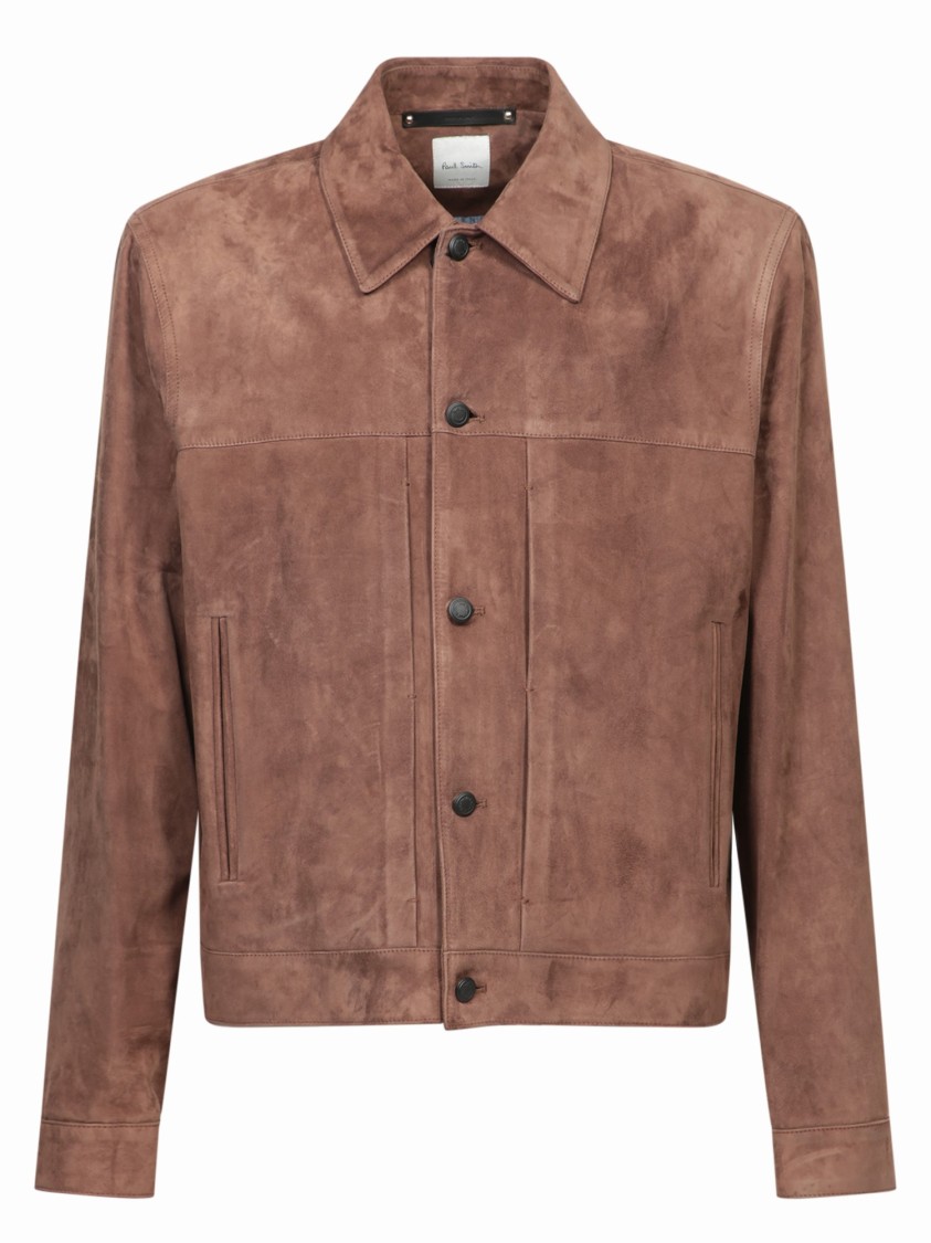 PAUL SMITH PAUL SMITH BROWN LAMB LEATHER JACKET
