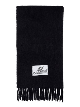 Marni Wool Scarf With Alternating Stripes in Pink | THE LIST