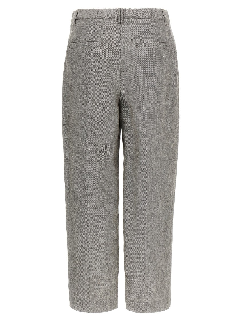 Brunello Cucinelli Straight-leg Trousers With Stretched Pleat In Gray