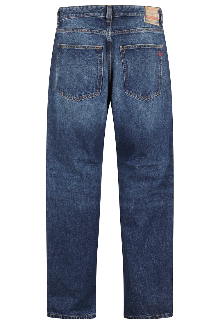Diesel Logo-patch Cotton Straight-leg Jeans In Blue