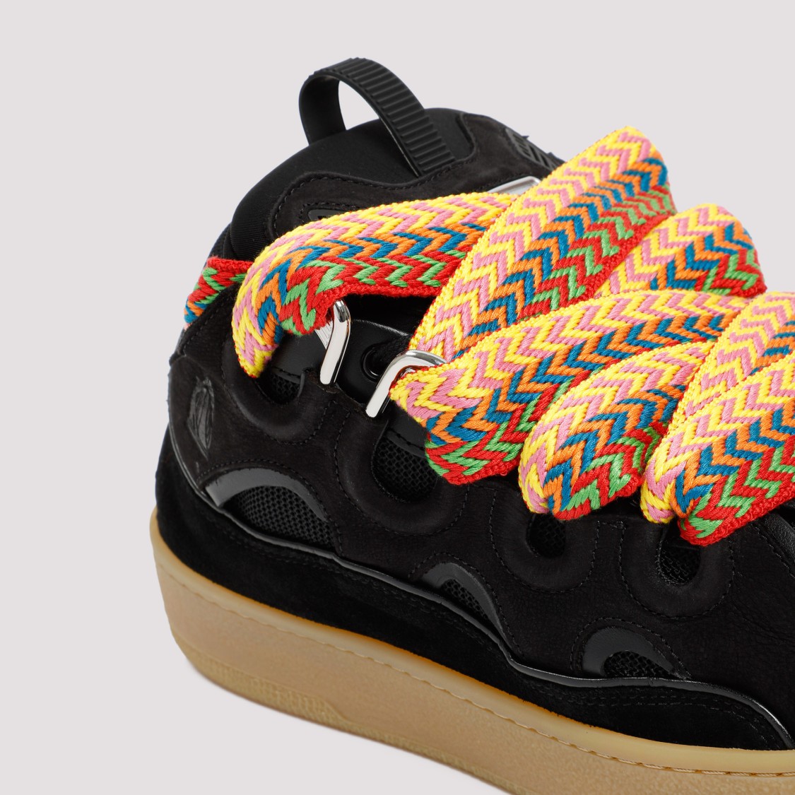 Shop Lanvin Suede Leather Curb Sneakers