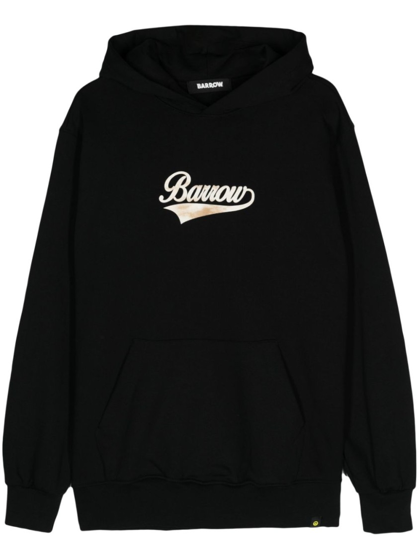 Barrow Unisex Cotton Sweatshirt With Logo Print On The Front In Black