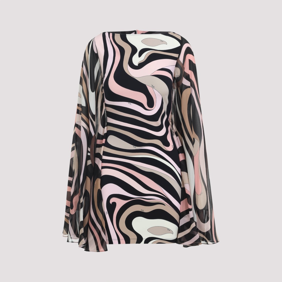 Pucci Silk Marmo Print Kaftan Mini Dress