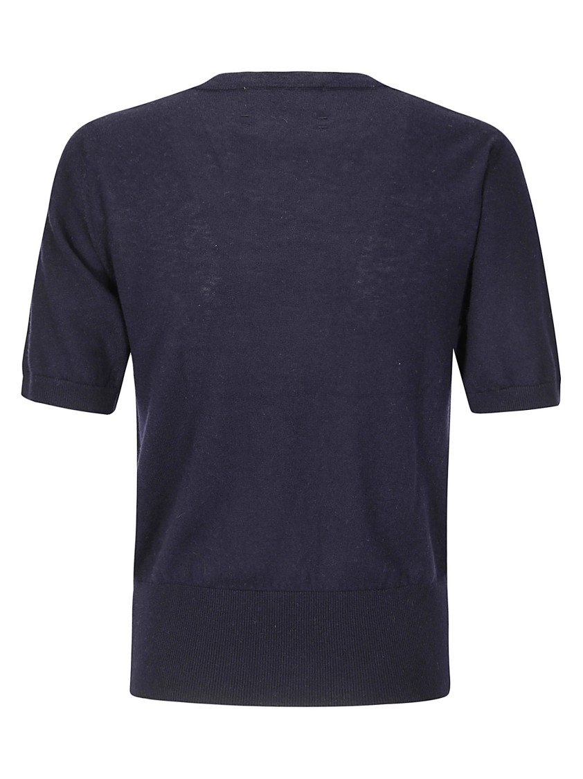 Extreme Cashmere Short-sleeved Merino Wool And Cashmere Sweater In Blue
