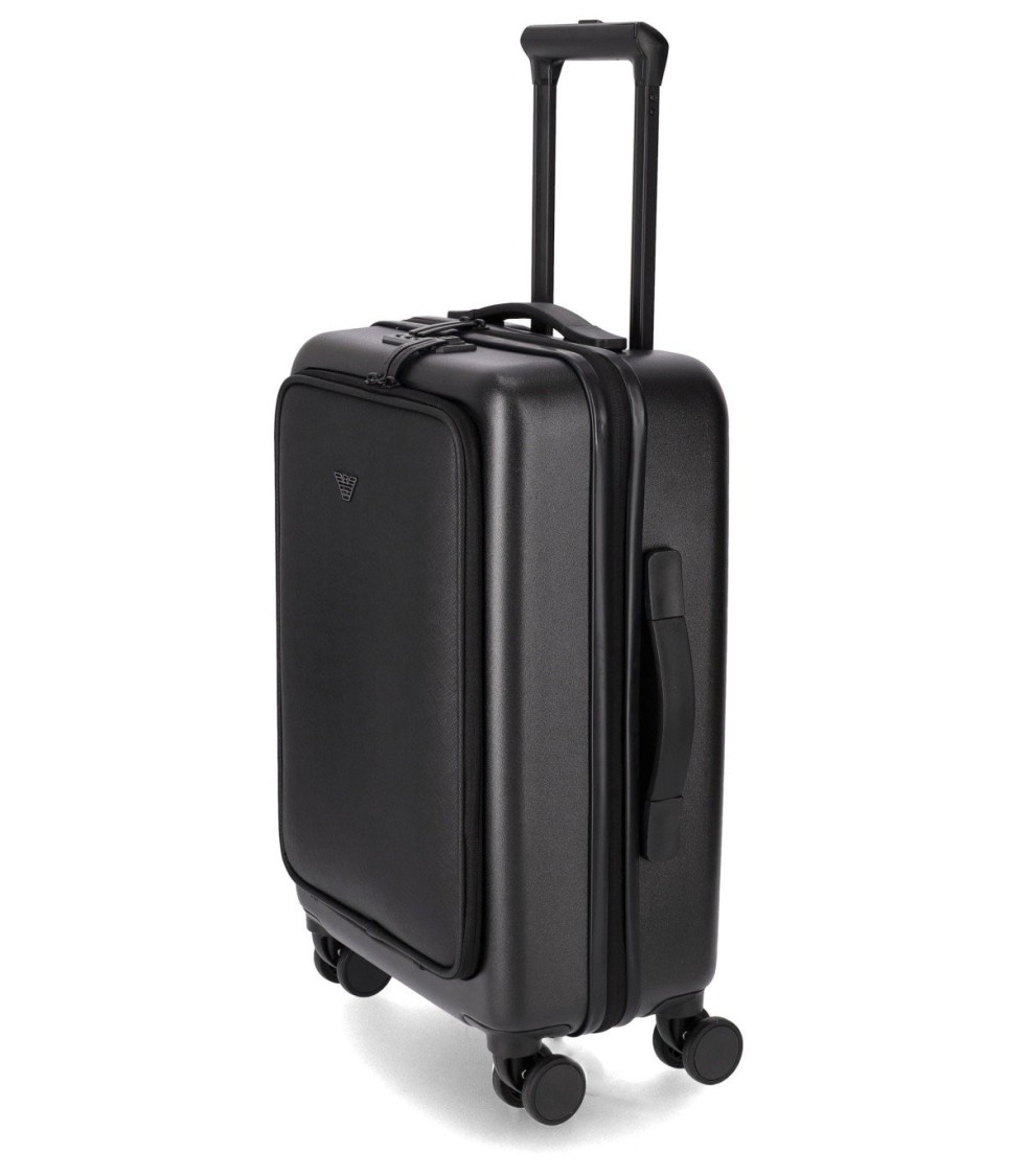 Emporio Armani Black Cabin Trolley In Black