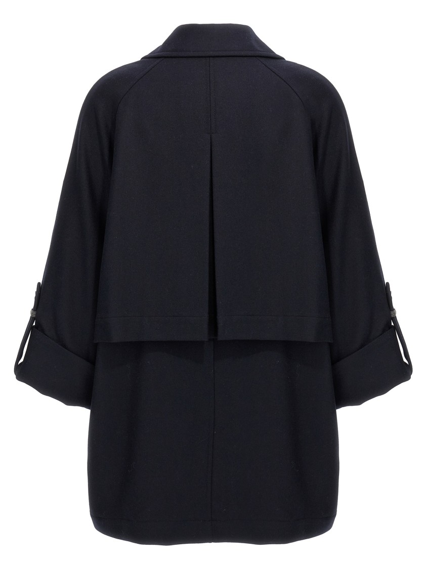 Brunello Cucinelli 'shiny Cuff Details' Caban Coat