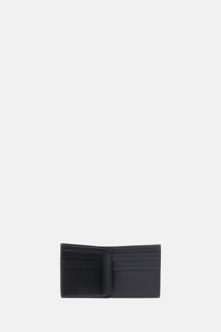 Alexander Mcqueen Bi-fold Card Case With Logo Detail In Black