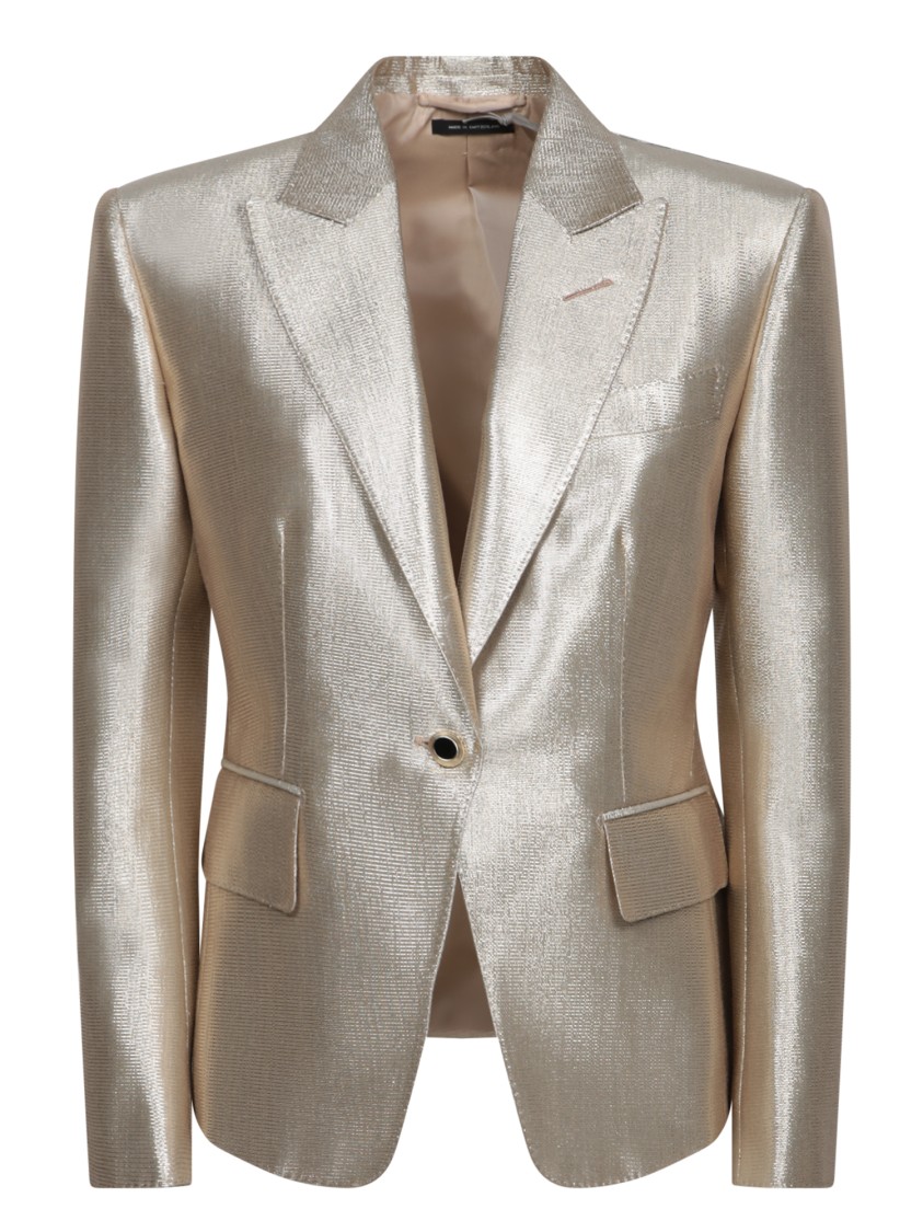 Tom Ford Tailored Gold Lurex Wool Jacket In Gold