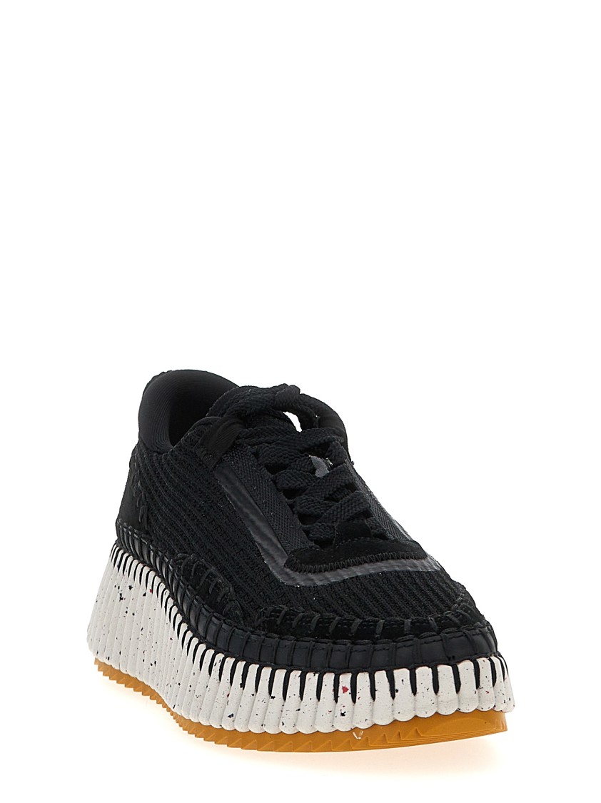 Chloé Nama Lace-up Sneakers In Black