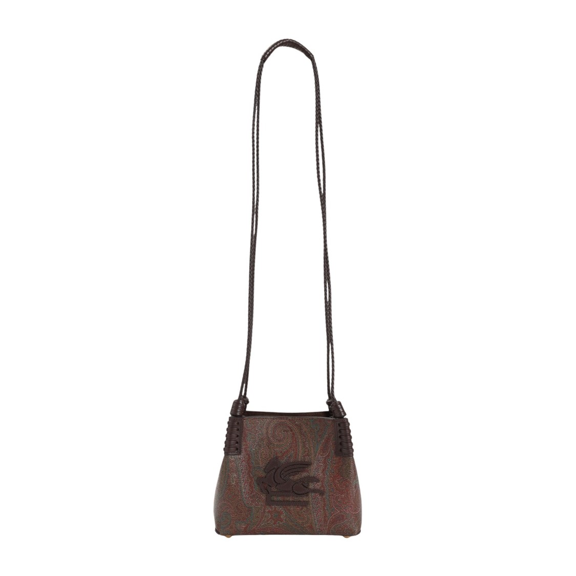 Etro Arnica Xs Shoulder Bag In Signature Brown Canvas In Brown