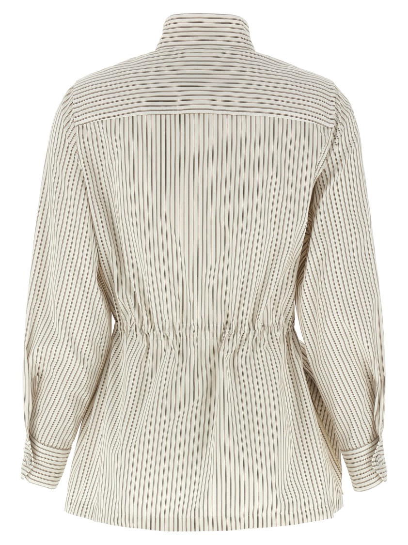 Fendi Contrasting Striped Cotton-silk Blouson In Neutral