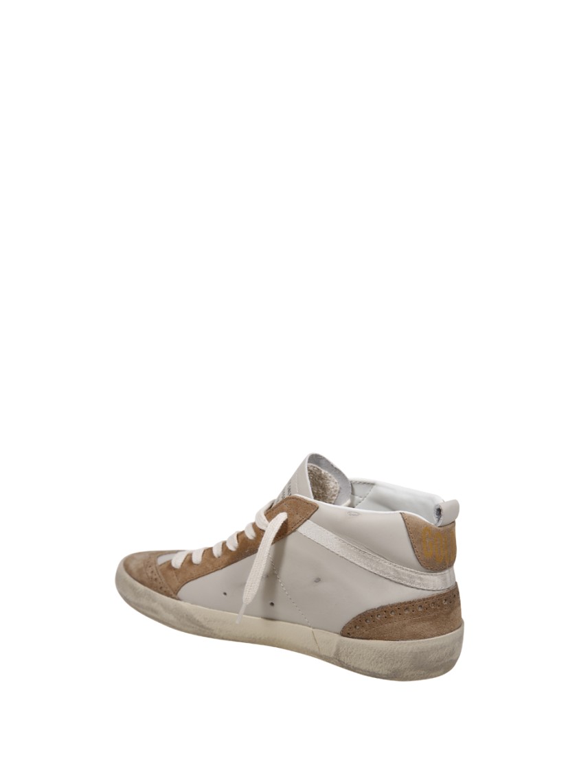Golden Goose Mid Star Leather Upper Nabuk Star Suede Toe In Brown