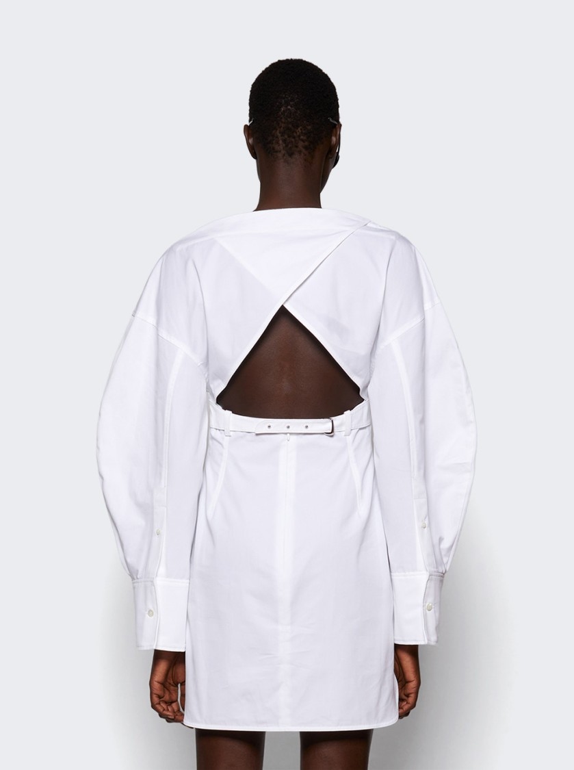 Jacquemus La Casaco Long Sleeve Cotton Shirtdress In White