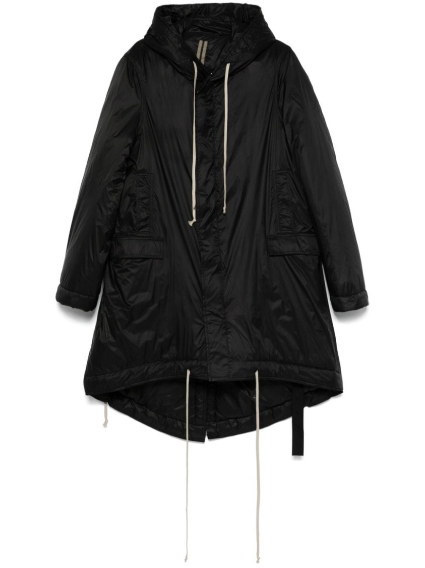 Rick Owens Drkshdw Drkshdw By Rick Owens Mid-length Black Recycled Polyamide Parka In Black