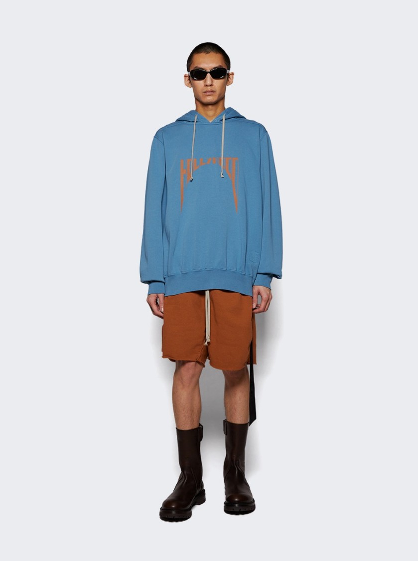 Rick Owens Drkshdw Drkshdw By Rick Owens Oversized Hoodie Toothpaste And Orange In Blue