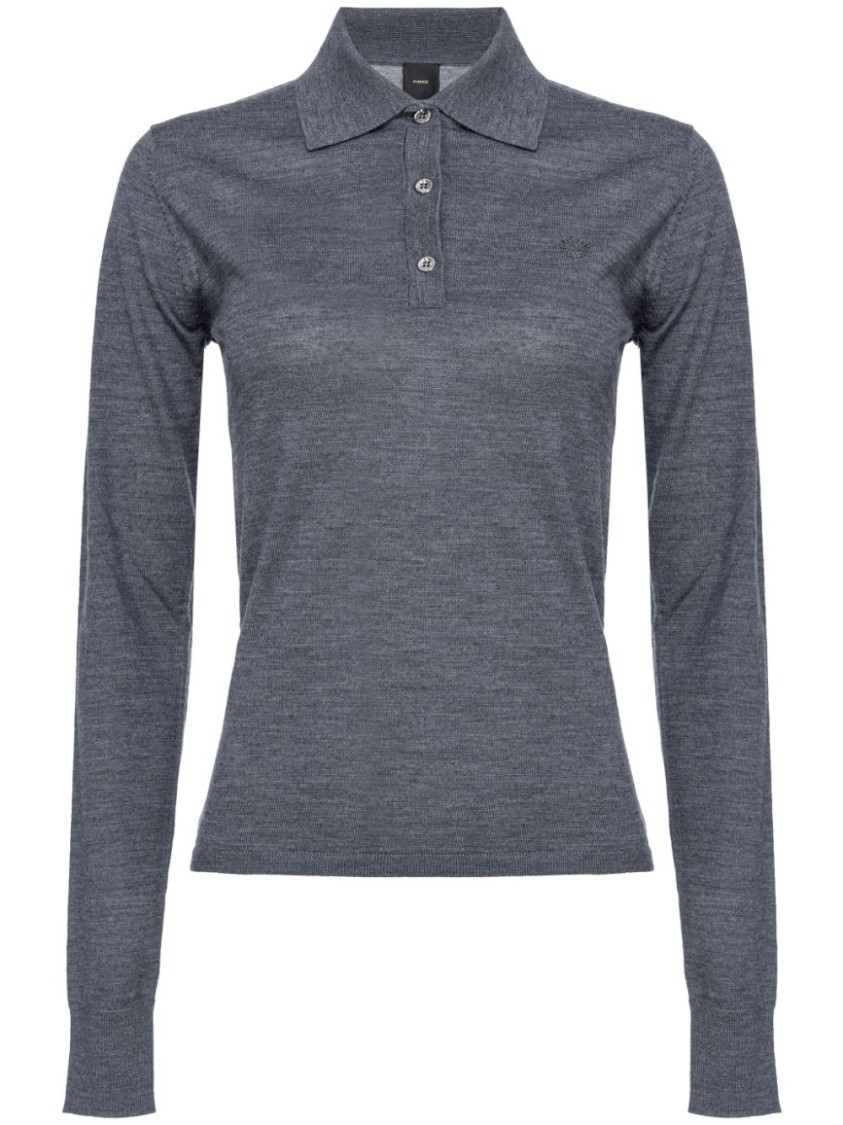 Shop Pinko Liquoroso Polo T-shirt In Grey