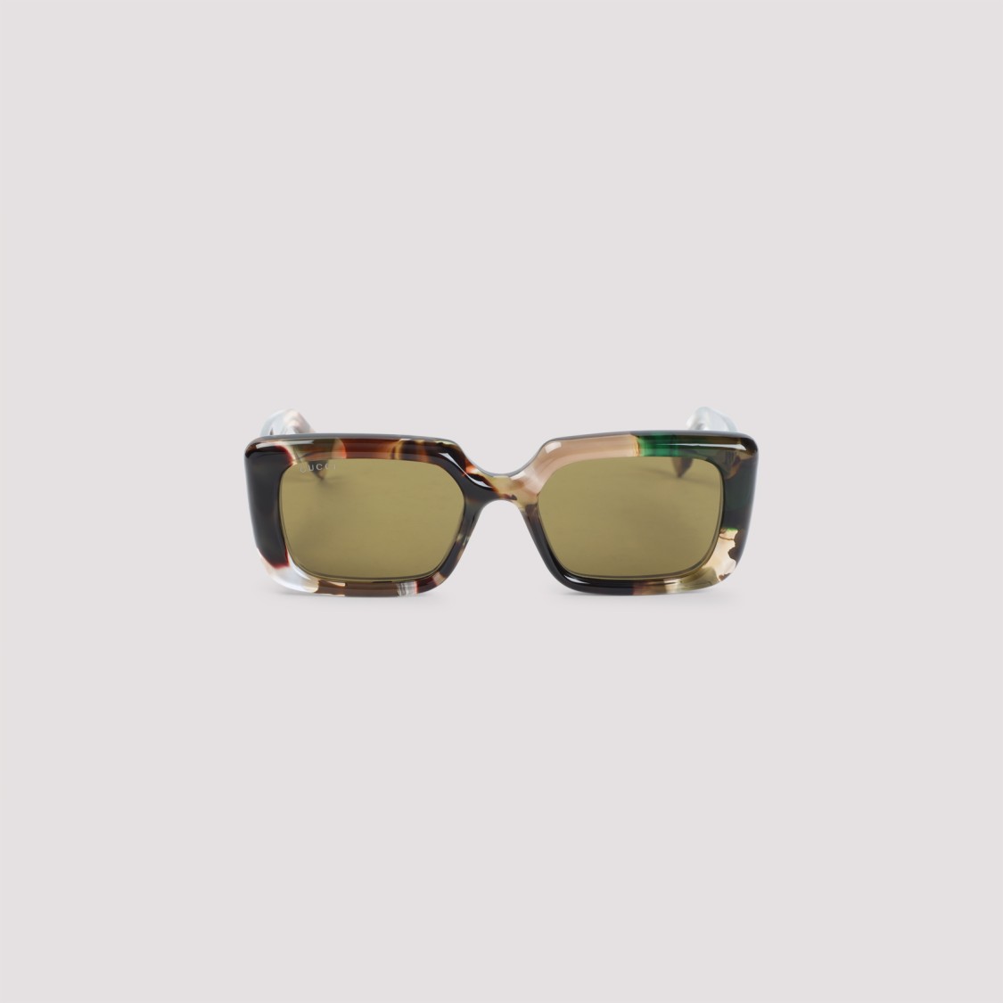 Gucci Oversized Square Frame Sunglasses With Glossy Finish In Brown