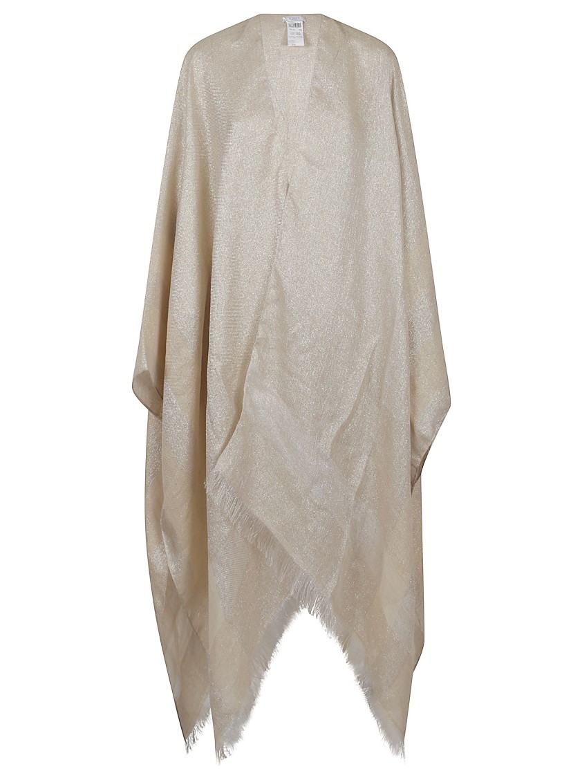 Peserico Intricately Woven Kimono Scarf With Lurex Detailing In Neutrals