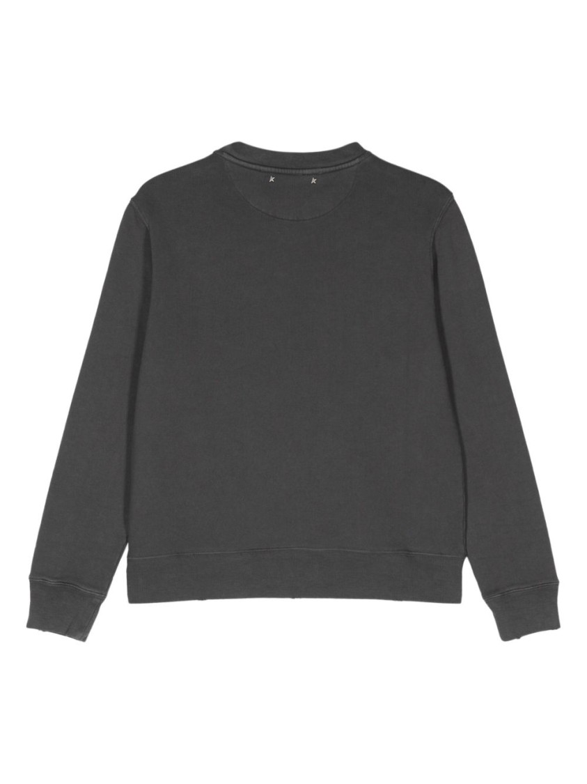Golden Goose Relaxed Grey Sweater With Embellished Neckline In Gray